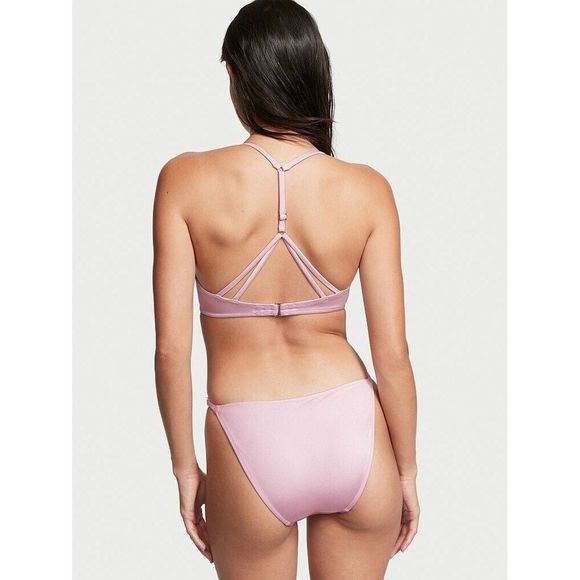 Victoria's Secret 34DD,36D,36DD,36DDD BIKINI bottom LUSTY LILAC PINK CHAIN STRAP - Picture 5 of 5